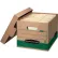 Fellowes Recycled Stor/File™ Letter/Legal Storage Boxes, 15'L x 12"W x 10"H, Kraft & Green - Pkg Qty 12