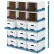 Fellowes Bankers Letter/Legal Box File/Cube Box Shell, 15"L x 12"W x 10"H, White & Blue - Pkg Qty 6