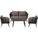 Flash Furniture Kierra 4 Piece Conversation Set w/ Table & Zippered Removable Cushions, Black