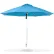 Babmar Monterey Pulley Lift 7-1/2' Market Umbrella w/ 75 lb Base, Brushed Silver Pole, Sapphire Blue