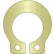 1/4" Grooveless External Snap Ring - Std. Duty - Stamped - Spring Steel - Zinc Yellow - Pkg Qty 100