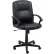 Interion® Antimicrobial Executive Chair With Mid Back & Fixed Arms, Bonded Leather, Black