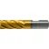Cleveland HGC-4C-TN HSS-Cobalt 4-Flute TiN Square Single End Mill, 3/8" x 3/8" x 3/4" x 2-1/2"