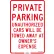 Global Industrial™ Private Parking Unauthorized Cars Will Be Towed.., 18x12, .080 Aluminum