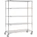 Nexel® 5 Shelf Truck, Chrome, 36"W x 24"D x 72"H, Polyurethane Stem Casters, 4 Swivel, 2 Brake
