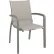 Grosfillex® Sunset Stacking Outdoor Armchair, Solid Gray Sling On Platinum Gray Frame - Pkg Qty 4