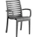 Grosfillex® Astoria Stacking Dining Armchair, Charcoal, Bulk Pack - Pkg Qty 16