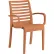 Grosfillex® Astoria Stacking Dining Armchair, Teakwood, Bulk Pack - Pkg Qty 16