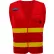 GSS Safety Incident Command Vest- Red Vest w/Lime Prismatic Tape, One Size Fits All
