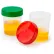 Graduated Specimen Container, 4 oz., Red Screwcap, Frosted Writing Area, Polypropylene, 500/Pack