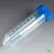 Centrifuge Tube, 50mL, Attached Blue Flat Top Screw Cap, PP , Printed Graduations, Sterile, 500/Pack