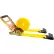 US Cargo Control Gear Driving Reverse Action Ratchet Strap with Flat Hooks, 2" x 27', Yellow