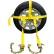 US Cargo Control Side Mount Wheel Net w/ Cam Buckle & 2 Ratchets & Chain Extensions, 2''x35', Yellow
