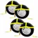 US Cargo Control 2" Tire Holder Wheel Net with Ratchet Strap & Flat Snap Hooks, Yellow, Pack of 4