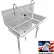 BSM Inc. Stainless Steel Sink, 2 User w/Knee Valve Operated Faucets Straight Legs 36"L X 20"W X 8"D