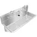 BSM Inc. Stainless Steel Sink, 2 Stations w/Manual Faucets Wall Mounted 42" L X 20" W X 8" D