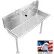 BSM Inc. Stainless Steel Sink, 2 Stations w/Manual Faucets Straight Legs 42" L X 20" W 8" D