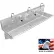 BSM Inc. Stainless Steel Sink, 3 Station w/Electronic Faucets, Wall Brackets 72"L X 20"W X 8"D