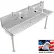 BSM Inc. Stainless Steel Sink, 3 Station w/Manual Faucets, straight Legs 60"L X 20"W X 8"D