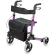 HealthSmart Rollator Walker with Seat and Backrest, 300 pounds capacity, Purple