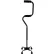 HealthSmart Quad Cane, Sit To Stand Walker, Adjustable Quad Cane, 4 Foot Base, Foam Handles, Black