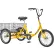 Husky Bicycles T-320A Industrial Tricycle w/ Rear Basket & Platform, 20" Wheels, 600 lb. Cap, Yellow