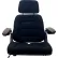 Concentric™ Adjustable Back Rest Seat with Arm Rests, Slide Rails & Headrest, Fabric, Black