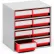 Treston Steel Storage Cabine, 15-3/4"W x 11-13/16"D x 15-9/16"H, 8 Red Drawers