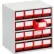 Treston Steel Storage Cabine, 5-15-3/4"W x 11-13/16"D x 15-9/16"H, 16 Red Drawers