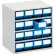 Treston Steel Storage Cabine, 15-3/4"W x 11-13/16"D x 15-9/16"H, 16 Blue Drawers