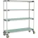 MetroMax® i Plastic Shelving Mobile Cart, Solid Shelves, 61-3/4"L x 20-5/16"W x 67-5/16"H, Blue