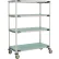 MetroMax® i Plastic Shelving Mobile Cart, Solid Shelves, 49-3/4"L x 26-5/16"W x 67-5/16"H, Blue