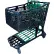Black Plastic Shopping Cart With Green Seat And Tray -11,575 Cu. In. Basket Capacity