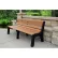 Frog Furnishings Newport 4' Recycled Plastic Bench, with Back, Cedar Bench/Black Frame
