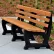 Frog Furnishings Brooklyn 6' Recycled Plastic Bench, Cedar Bench/Black Frame