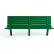Frog Furnishings Contour 6' Recycled Plastic Bench, In Ground Mount, Green Bench/Black Frame