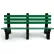 Frog Furnishings Comfort Park Avenue 6' Recycled Plastic Bench, Green Bench/Black Frame