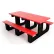 Frog Furnishings Park Place 6' Recycled Plastic Picnic Table, Red