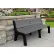 Frog Furnishings Newport 8' Recycled Plastic Bench, with Back, Gray Bench/Black Frame