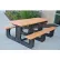 Frog Furnishings Park Place 6' Recycled Plastic Picnic Table, Gray