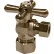 Jones Stephens 1/4 Turn Straight Stop Valve w/ Cross Handle, Brushed Nickel, 1/2" FIP x 3/8" OD Comp