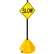 Magic Master XL-PP3-60-Y XL-Portable Pole Rolling Sign Base, 60" Pole, Yellow