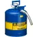 Justrite® Type II AccuFlow™ Steel Safety Can, 5 Gal., 1" Metal Hose, Blue, 7250330