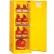 Justrite 36 Gallon 1 Door, Manual, Slimline, Paint & Ink Cabinet, 23-1/4"W x 18"D x 65"H, Yellow