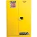 Justrite 60 Gallon 1 Sliding Door, Self-Close, Paint & Ink Cabinet, 43"W x 18"D x 65"H, Yellow