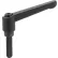 Die Cast Adjustable Lever - M5 x 0.8 - 30mm Handle - 50mm Stud - Black - J.W. Winco 5N50A19K GN300