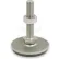 Leveling Foot W/Plastic Cap, 3/8-16 x 3.93" Stud, 3.15" Base Dia, 4.57"H, 2250 Lbs. Cap, 304 SS