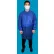 Heavy Duty Polypropylene Lab Coat, Elastic Wrists/Velcro Front, Navy Blue, 4XL, 30/Case