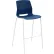 KFI Studios Imme Armless Stacking Bar Stool, Polypropylene, Navy Seat/White Frame