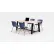 KFI Studios Midtown 72"x 36" Cafe Height Table, 4 Kool Chairs, Kensington Maple Top/Navy